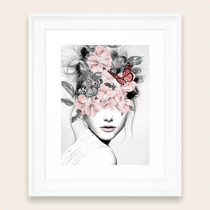 WOMAN WITH FLOWERS 10 Framed Art Print | Society6