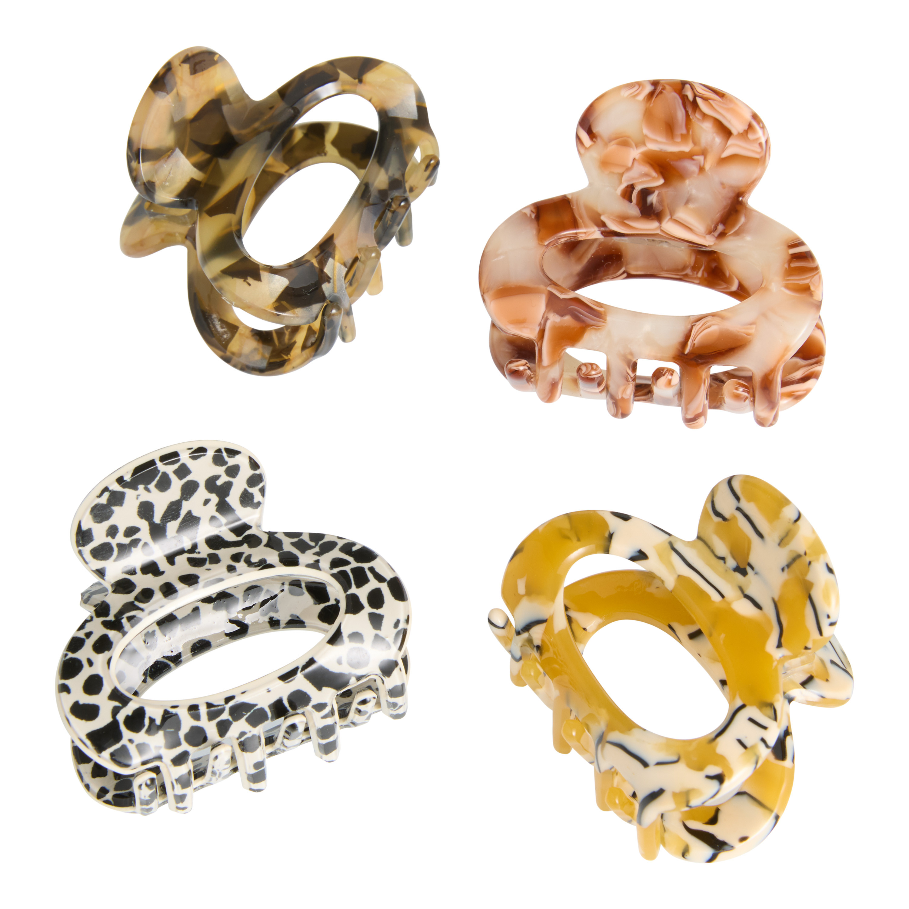Natural Acrylic Mini Claw Clips 4 Pack | World Market