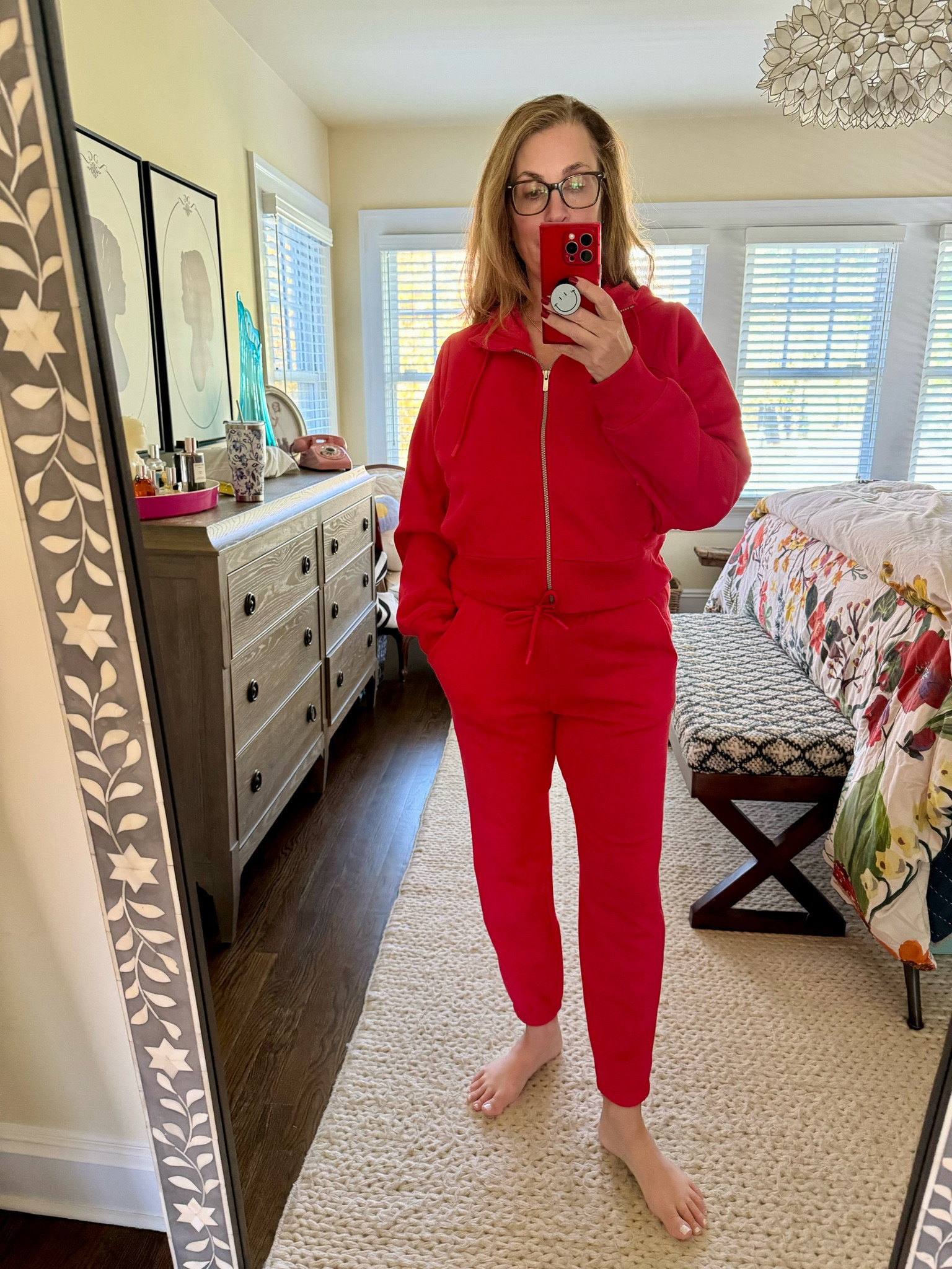 A matching sweatsuit set makes cozy look chic! My new stay at home uniform in the prettiest shade of red. 

#LTKFindsUnder50 #LTKSaleAlert #LTKActive