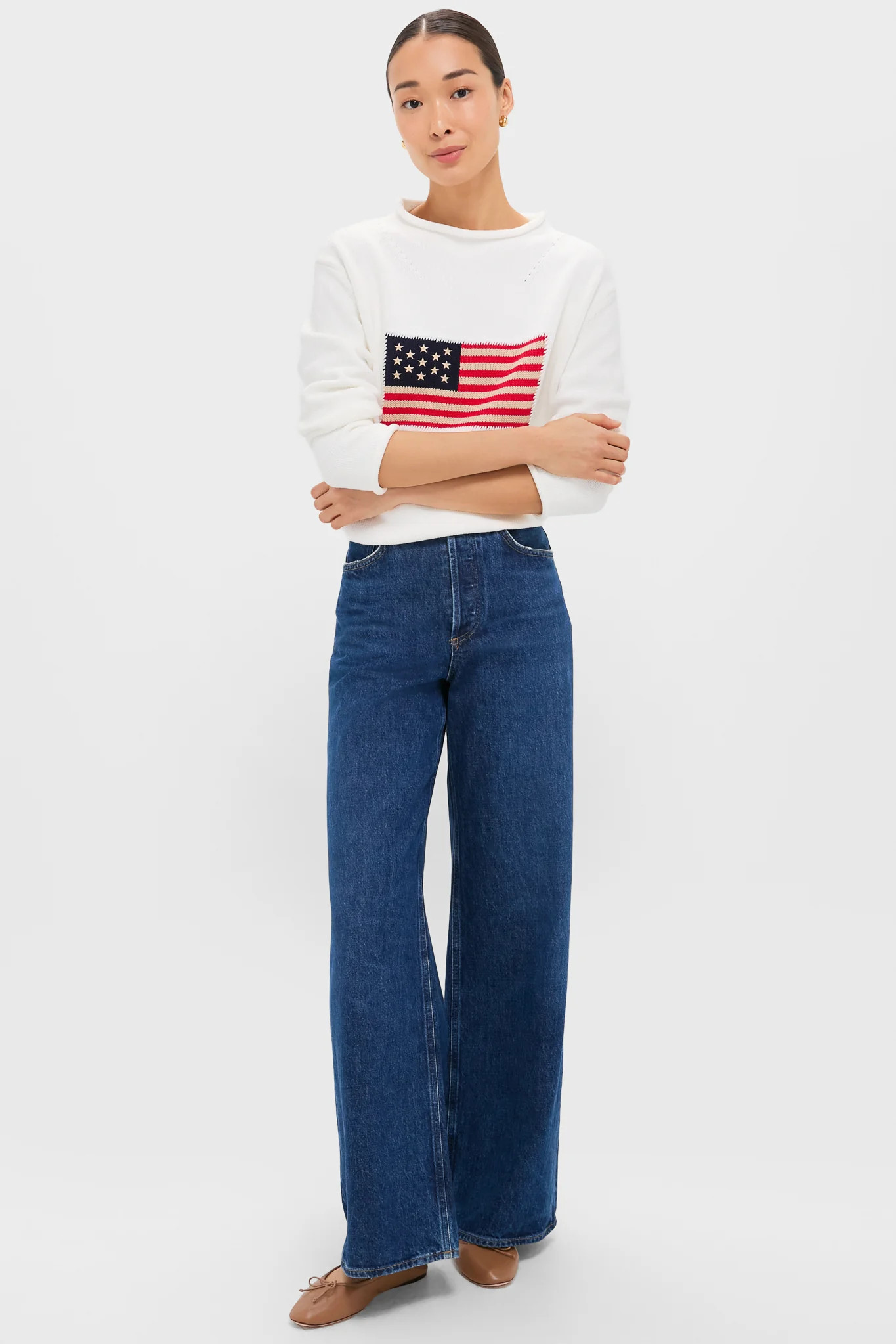 Navy Cotton Rollneck Americana Sweater | Tuckernuck (US)