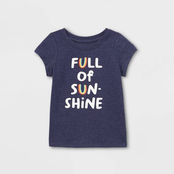 Toddler Girls' 'Full Of Sunshine' Short Sleeve T-Shirt - Cat & Jack™ Navy | Target