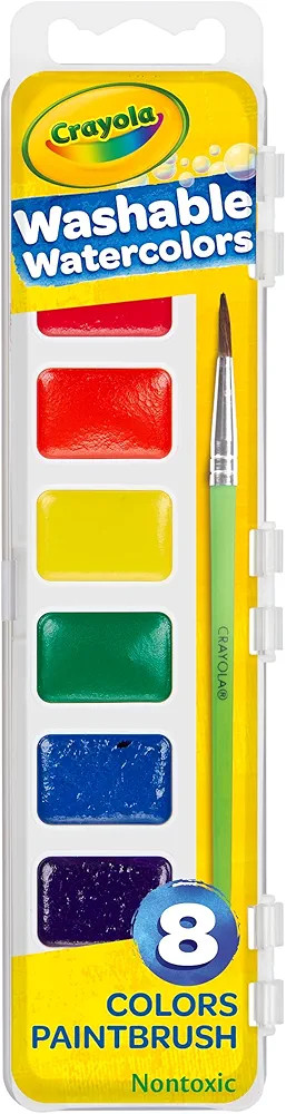 Crayola Washable Watercolors, Paint Set For Kids, 8Count, Assorted | Amazon (US)