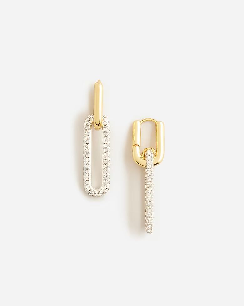 Pavé crystal link earrings | J.Crew US