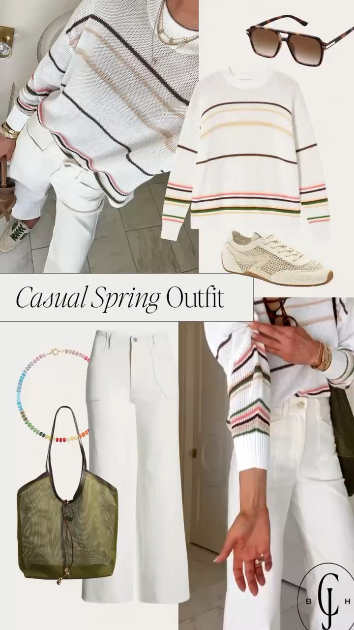 Summer white denim outfit