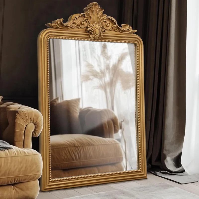 Gold Baroque Vintage Mirror: 24" X 36" Large Antique Fireplace Wall Mirror - Decorative Vintage O... | Wayfair North America
