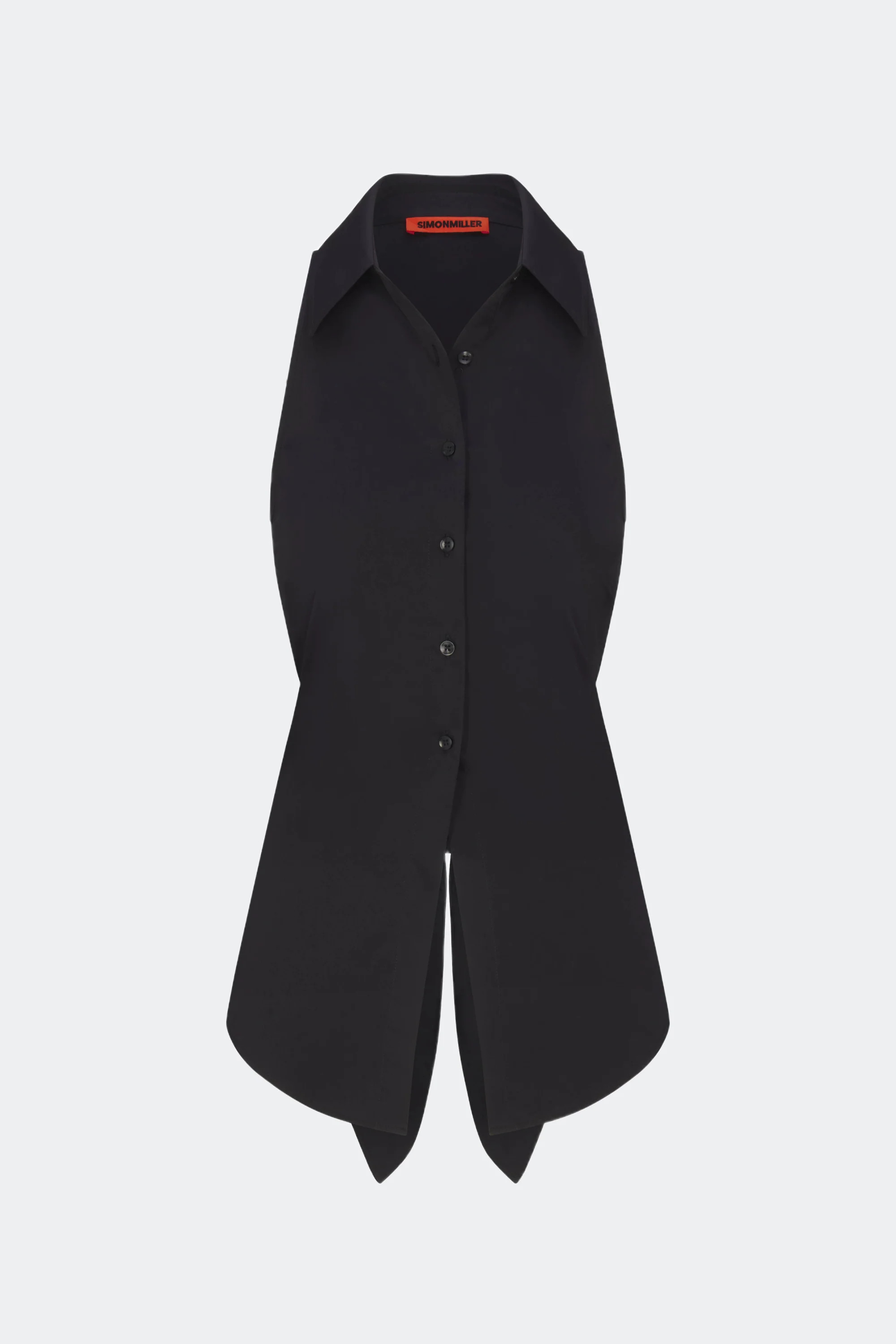 Loch Sleeveless Poplin Button Up In Black | SIMONMILLER | Simon Miller