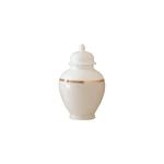 Beige Color Block Ginger Jar with Gold Accent | Lo Home by Lauren Haskell Designs