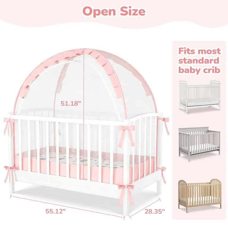 Crib Tent for Baby, Caveen Baby Crib Cover, Pop up Crib Canopy with Auto-Lock Zipper, Large Openi... | Walmart (US)