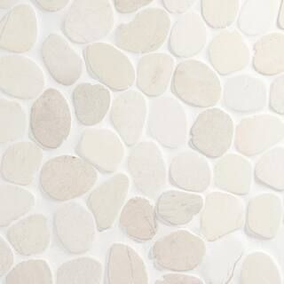 Ivy Hill Tile Countryside Sliced Round 11.81 in. x 11.81 in. White Floor and Wall Mosaic (0.97 sq... | The Home Depot