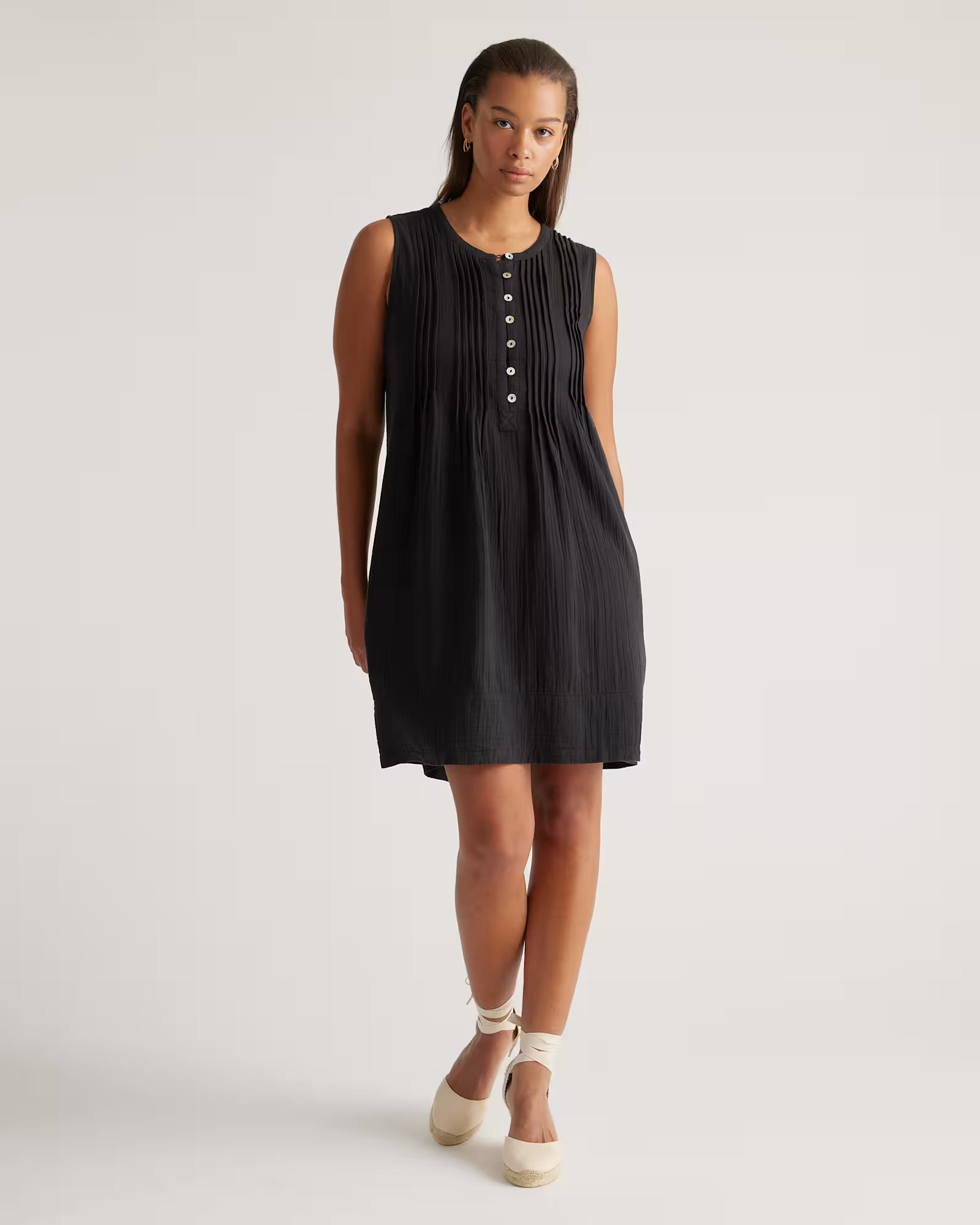 100% Organic Cotton Gauze Sleeveless Swing Dress | Quince