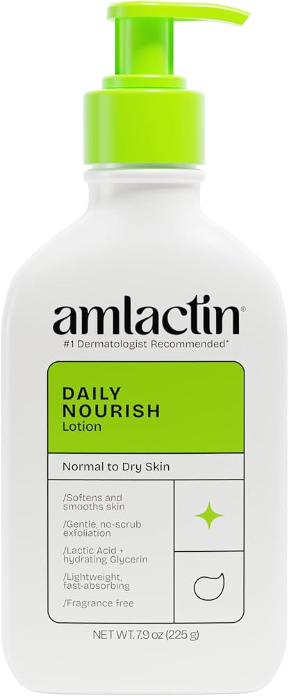 AmLactin Daily Nourish Therapeutic Body Lotion for Dry Skin - No-Scrub Exfoliator and Moisturizer... | Amazon (US)