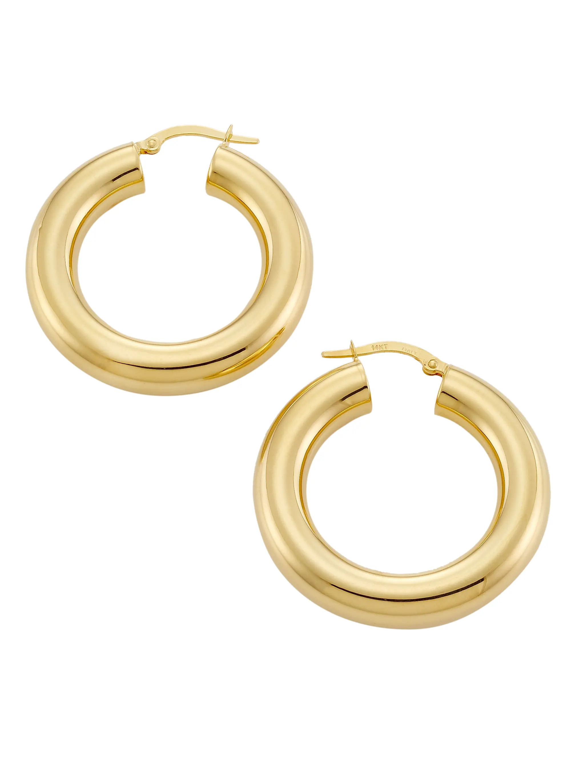 14K Gold Tube Hoop Earrings | Saks Fifth Avenue