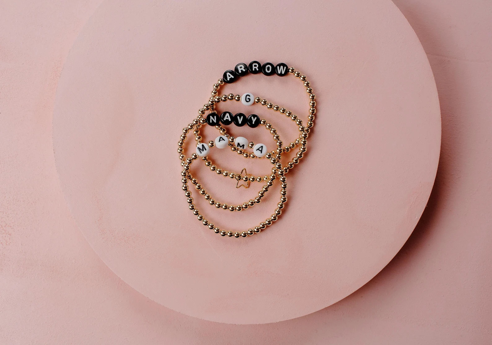 14k Gold Filled Beaded Name Bracelet 14k Gold Filled 4mm - Etsy | Etsy (US)