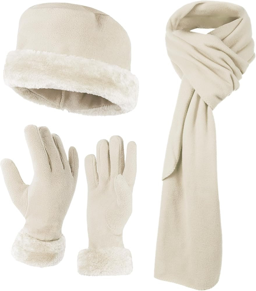 boxed-gifts Women's Warm Fleece Winter - Women's Hat and Glove Set + Hats Gloves Scarves for Wome... | Amazon (US)