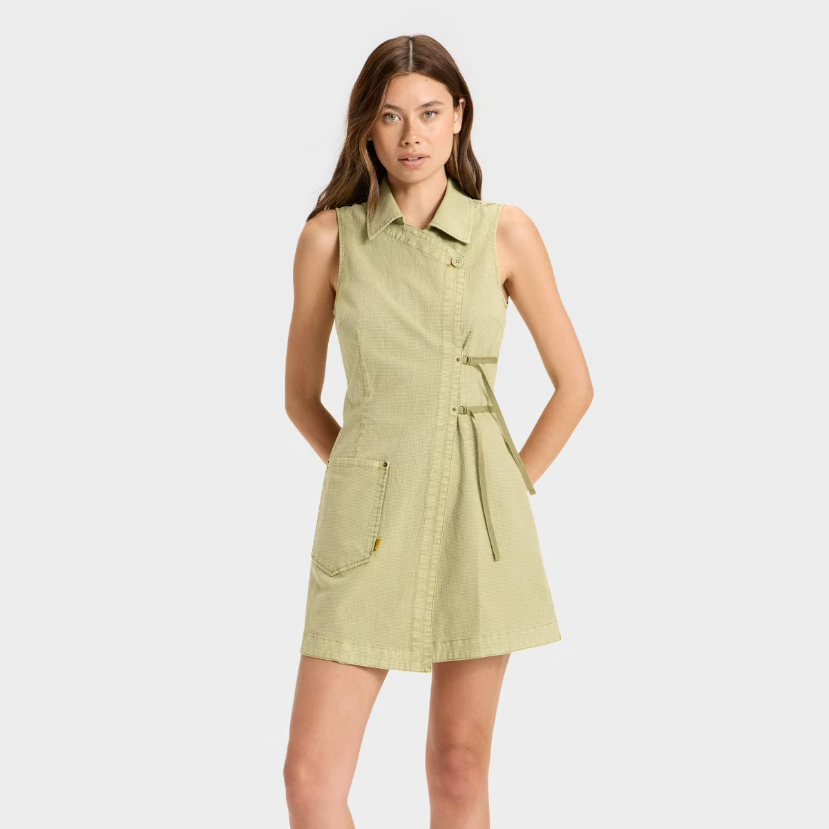 Women's Mini Wrap Dress - Wild Fable™ Olive Green | Target