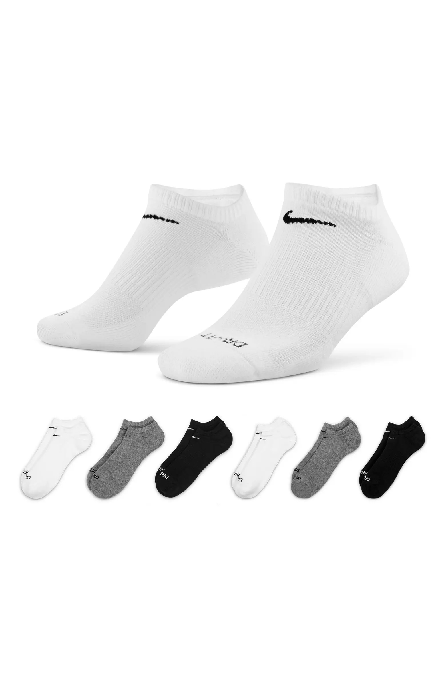Dri-FIT 6-Pack Everyday Plus No-Show Performance Socks | Nordstrom