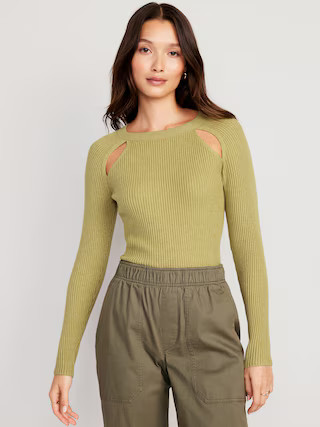 Bracelet-Sleeve Cutwork Sweater for Women | Old Navy (US)
