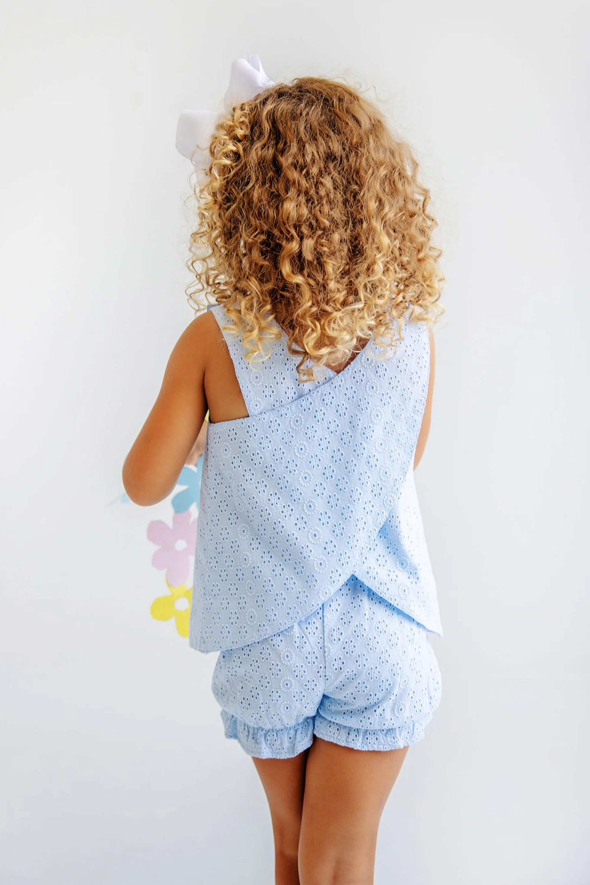 Bettye Bloomer Set - Buckhead Blue Eyelet | The Beaufort Bonnet Company