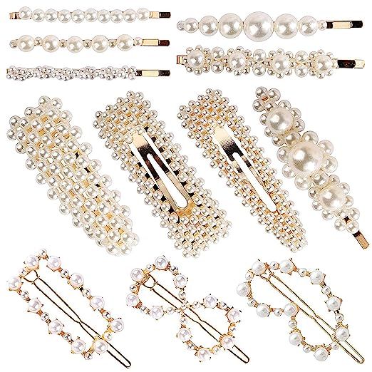 12 Pack Pearl Hair Clips Elegant Hair Barrettes Hair Pins Decorative Hairpins Bridal Girl Women L... | Amazon (US)