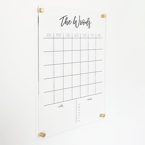 Acrylic Calendar - Personalized Family Dry Erase Wall Calendar | Amazon (US)