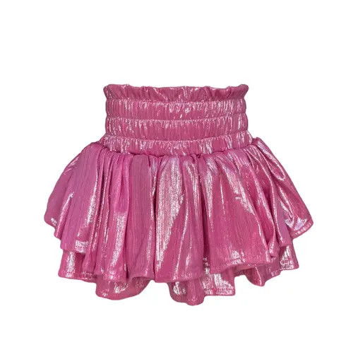 Lola + The Boys Metallic Skort in Metallic Pink at Nordstrom, Size 14 | Nordstrom