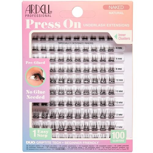 Ardell Press On Lashes Naked Natural – Pre-Glued Underlash Extensions, DIY Lash Clusters, No Glue Needed Cluster Eyelash Extensions, 100 ct | Amazon (US)
