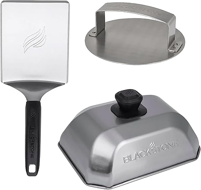 Blackstone 5462 Hamburger Kit (3 Piece) – Metal Flipper Spatula Turner, Basting Cover & Hamburg... | Amazon (US)