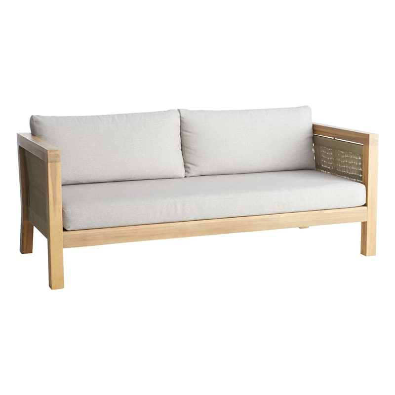 Park City Blonde Acacia Wood Outdoor Sofa | At Home