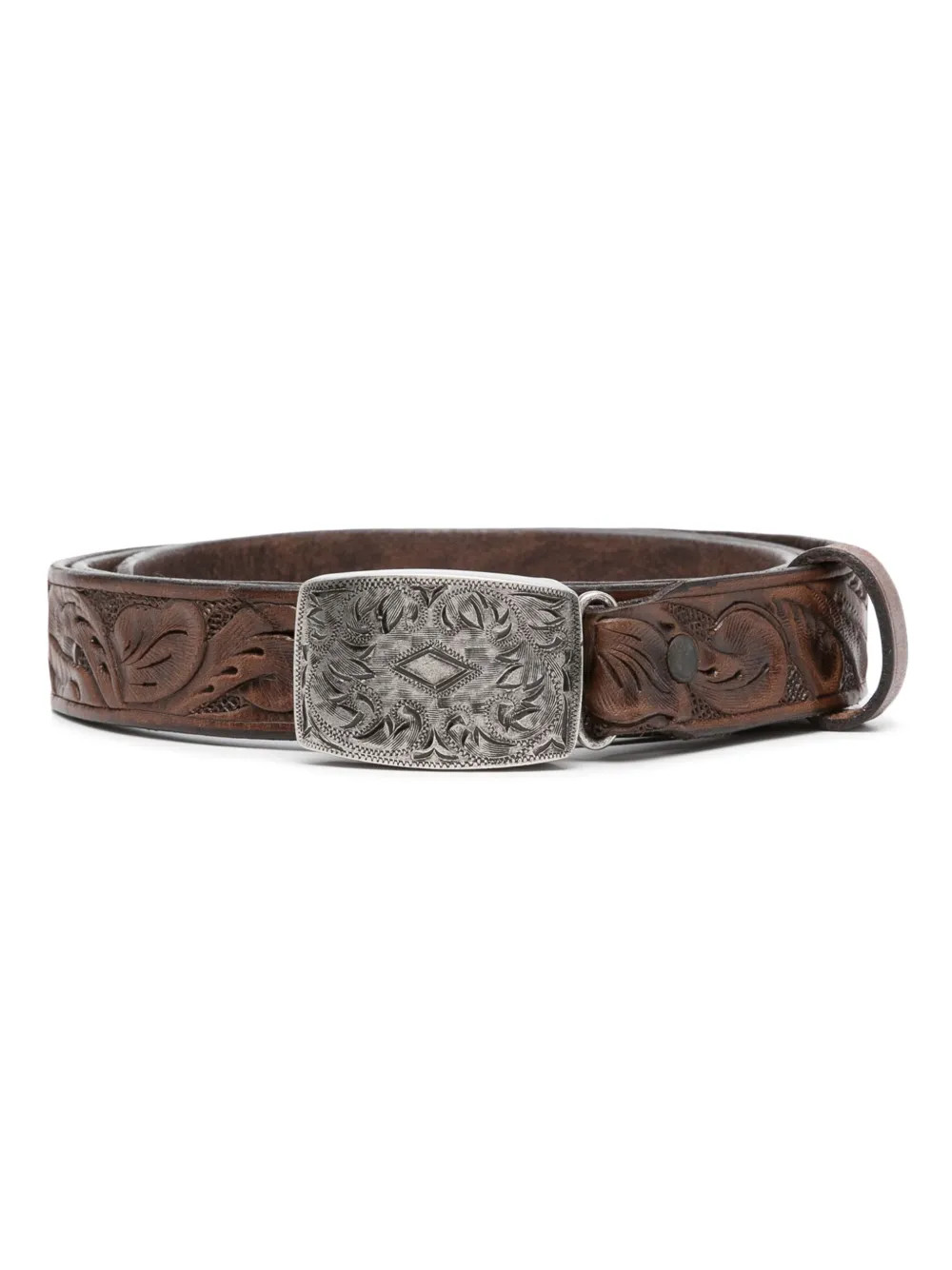 Polo Ralph Lauren Coleman Embossed Leather Belt | Brown | FARFETCH RO | Farfetch Global