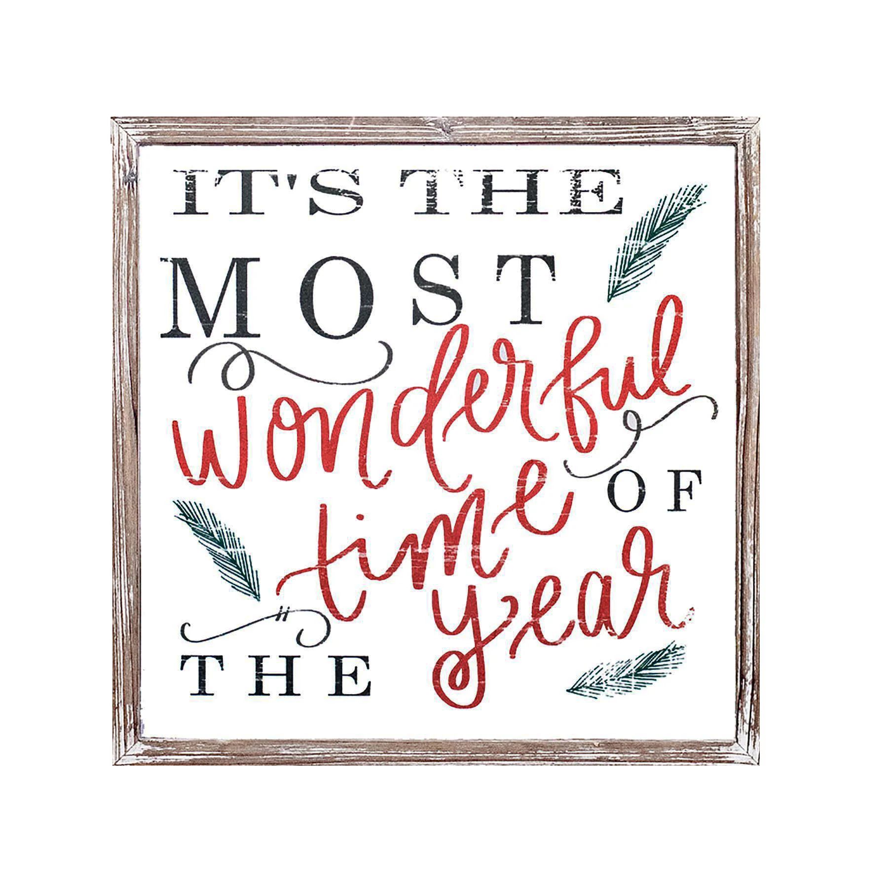 It's The Most Wonderful Time Of The Year Wood Sign 18x18 | Sweet Water Decor, LLC