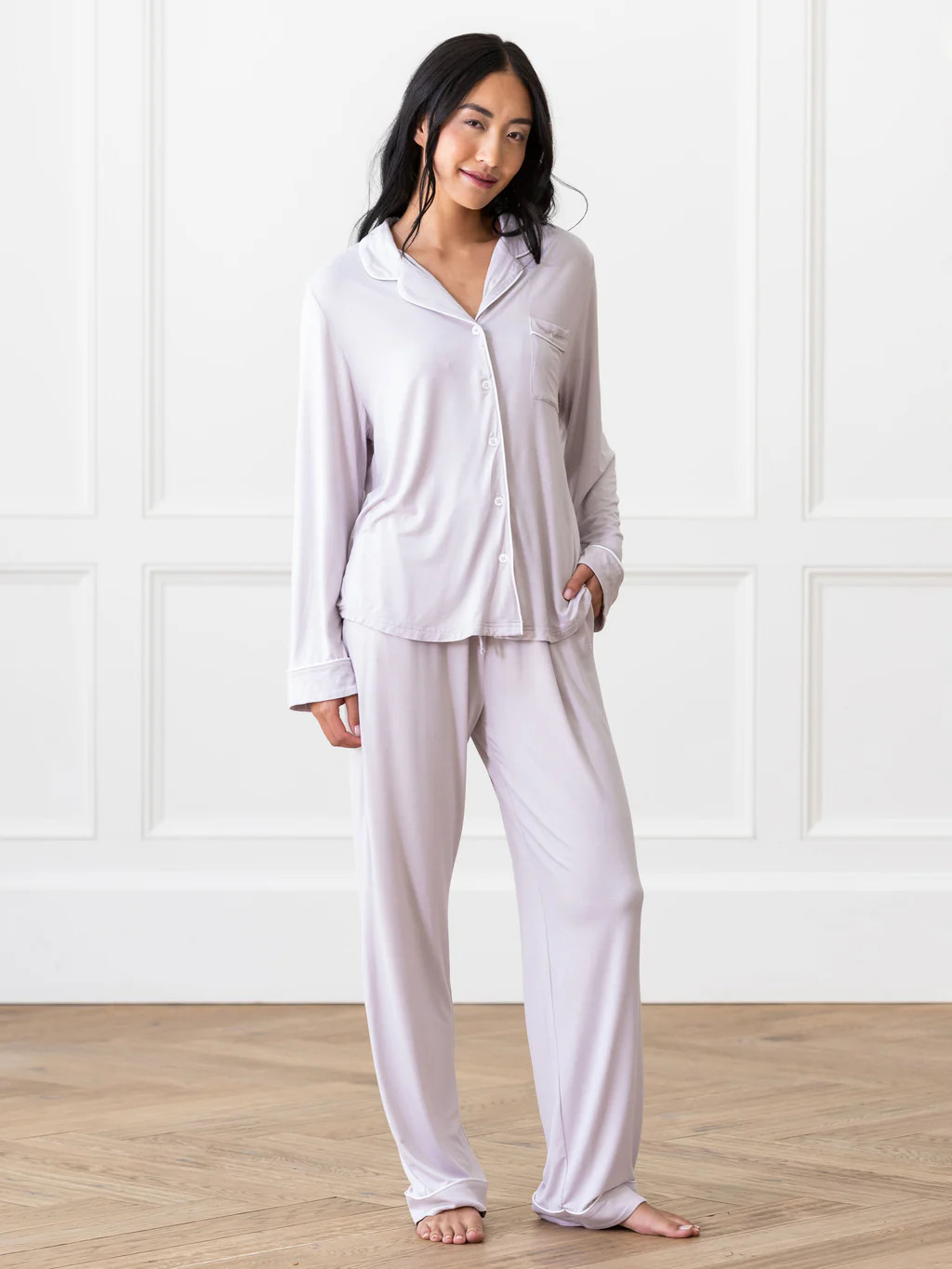 Women's Stretch-Knit Long Sleeve Bamboo Pajama Set | Cozy Earth