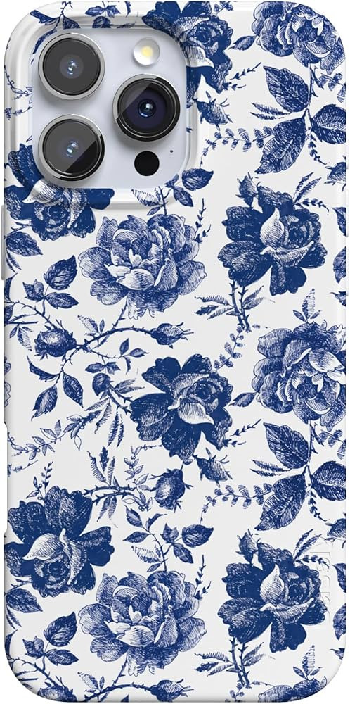 Casely iPhone 15 Pro Max Case | Rose to Fame | Blue & White Rose Floral | Classic Ultra Slim Desi... | Amazon (US)