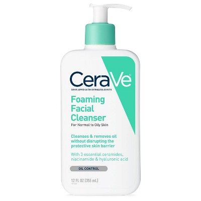 CeraVe Foaming Facial Cleanser for Normal to Oily Skin, Fragrance Free - 12oz | Target
