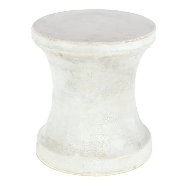 DecMode 14" x 16" White Fiberclay Outdoor Accent Table, 1-Piece | Walmart (US)