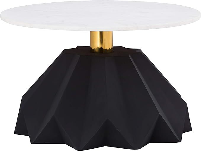 TOV Furniture Origami Mid Century Modern Geometric Living Room Coffee Table, 26", Black/Gold | Amazon (US)