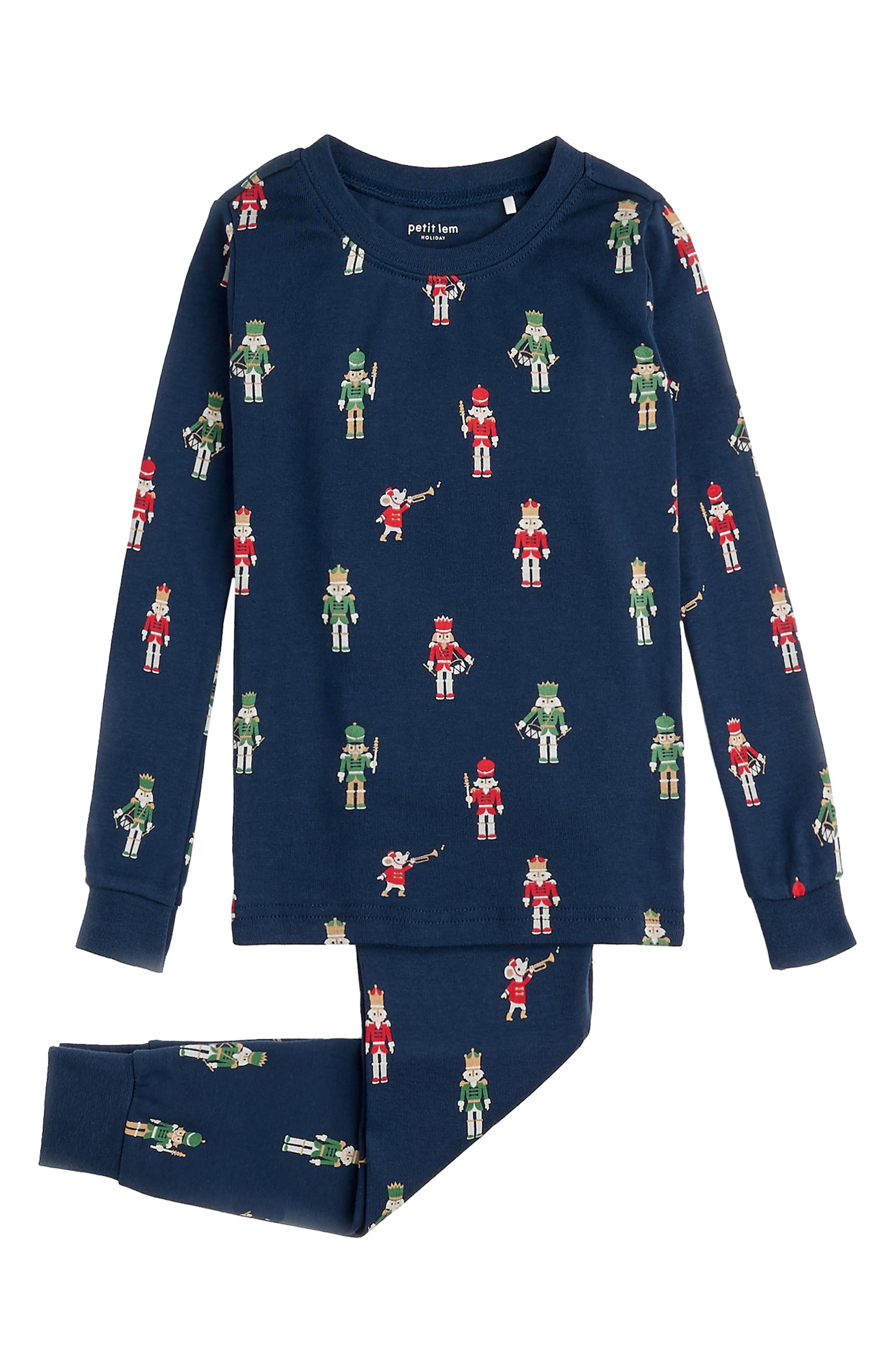 Petit Lem Kids' Nutcracker Print Fitted Organic Cotton Two-Piece Pajamas | Nordstrom | Nordstrom