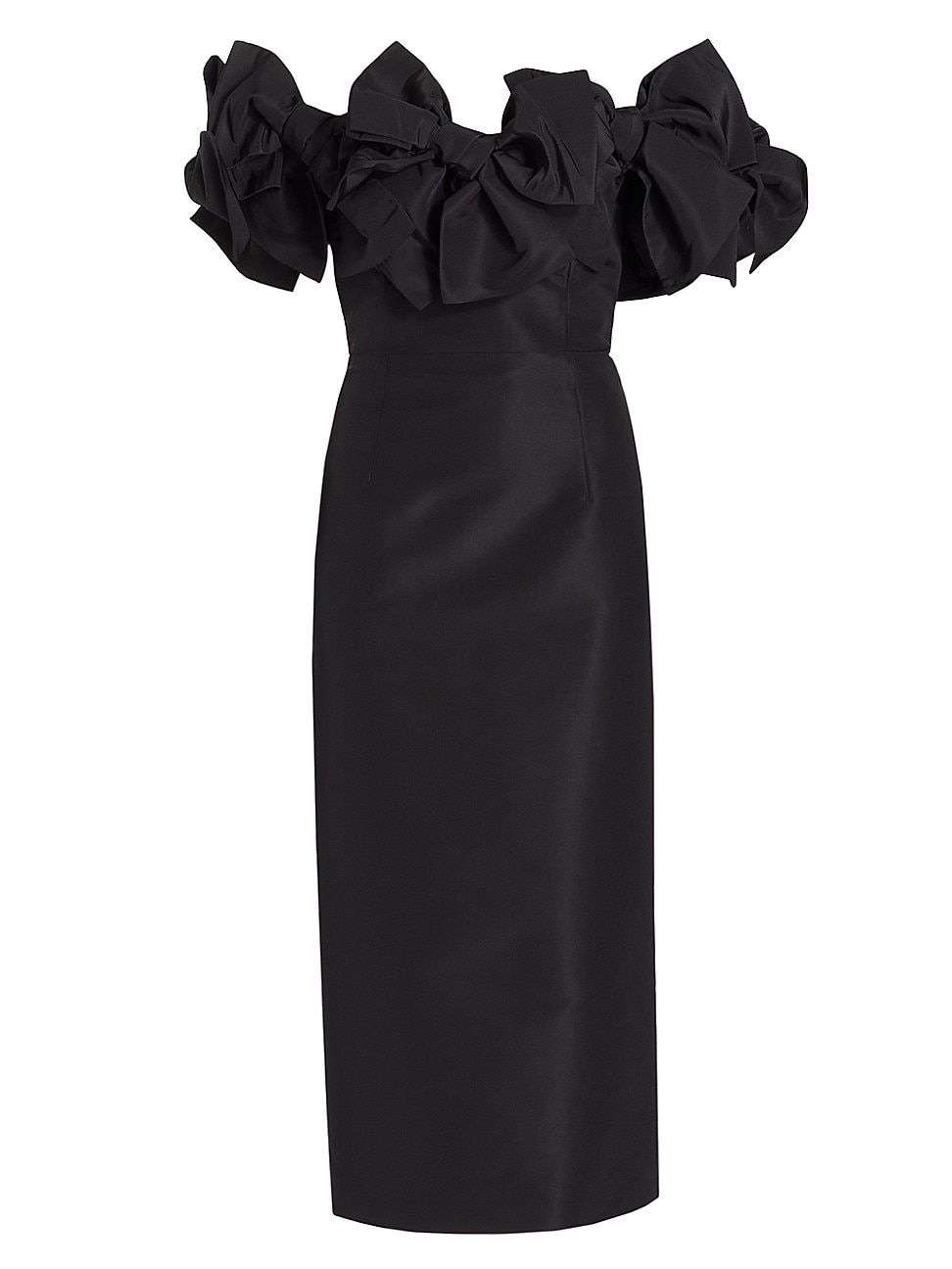 Bow-Embellished Off-The-Shoulder Midi-Dress | Saks Fifth Avenue