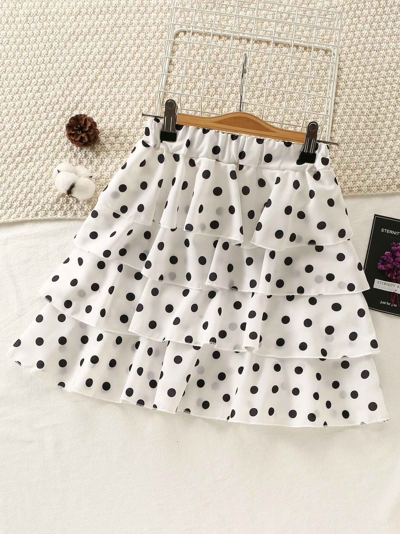 Girls Polka Dot Layered Ruffle Hem Skirt | SHEIN