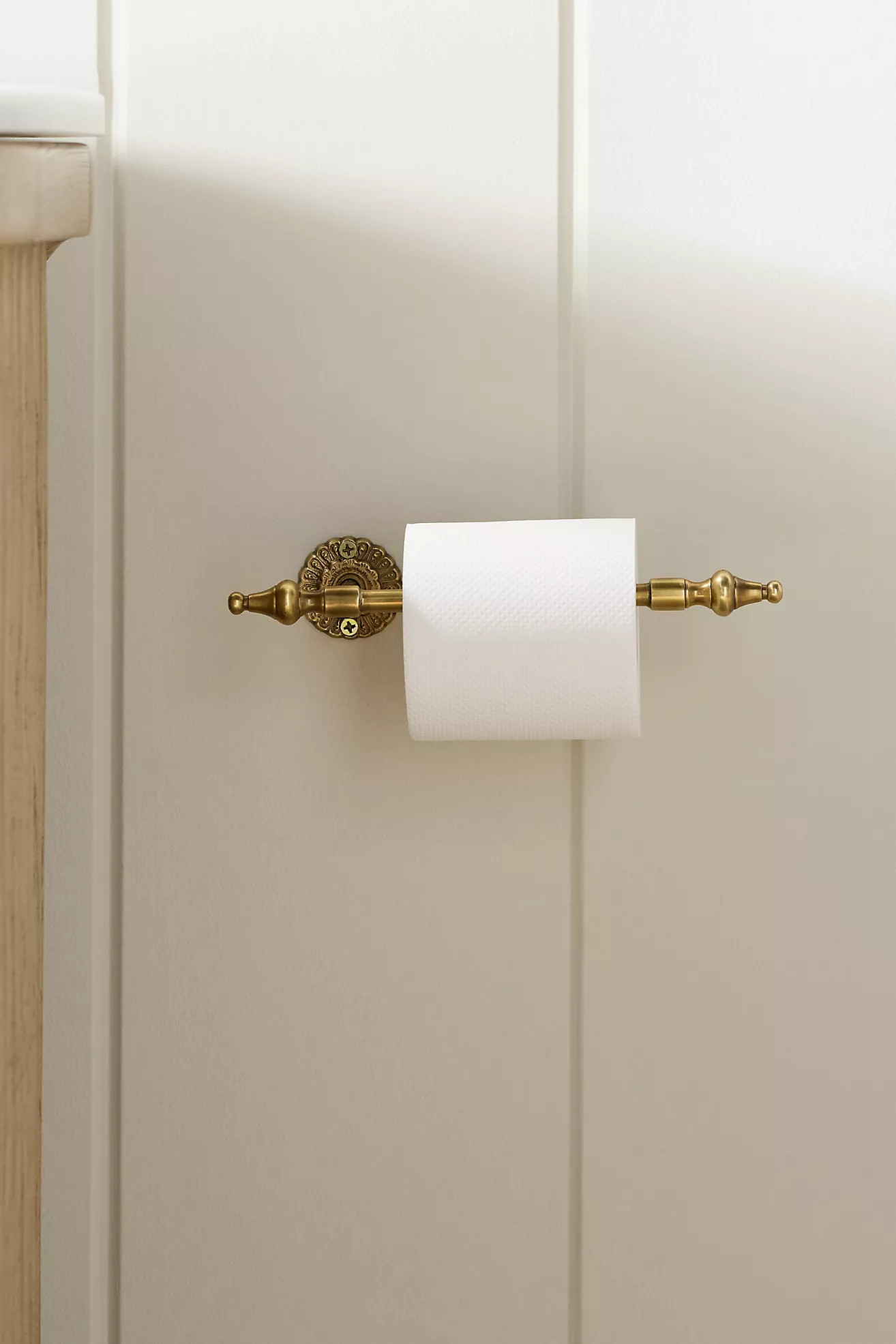 Ida Heritage Brass Scalloped Feather Peacock Toilet Paper Holder | Anthropologie (US)