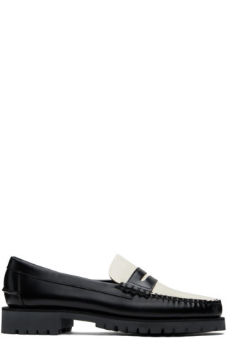 Black & White Dan Lug Loafers | SSENSE