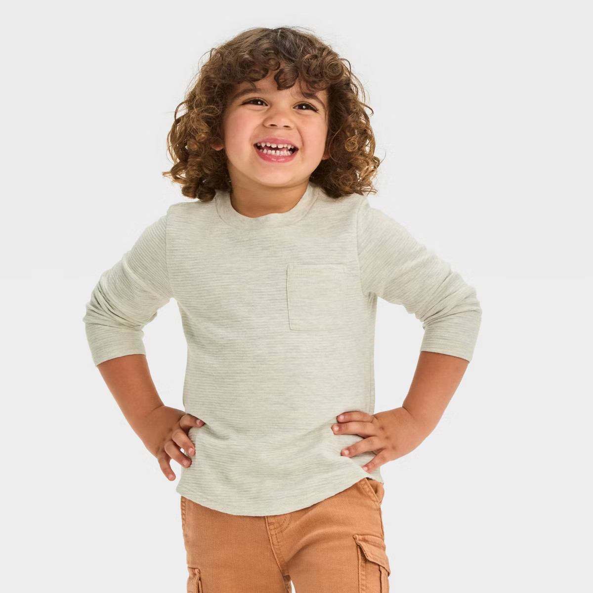 Toddler Boys' Long Sleeve Pocket T-Shirt - Cat & Jack™ | Target