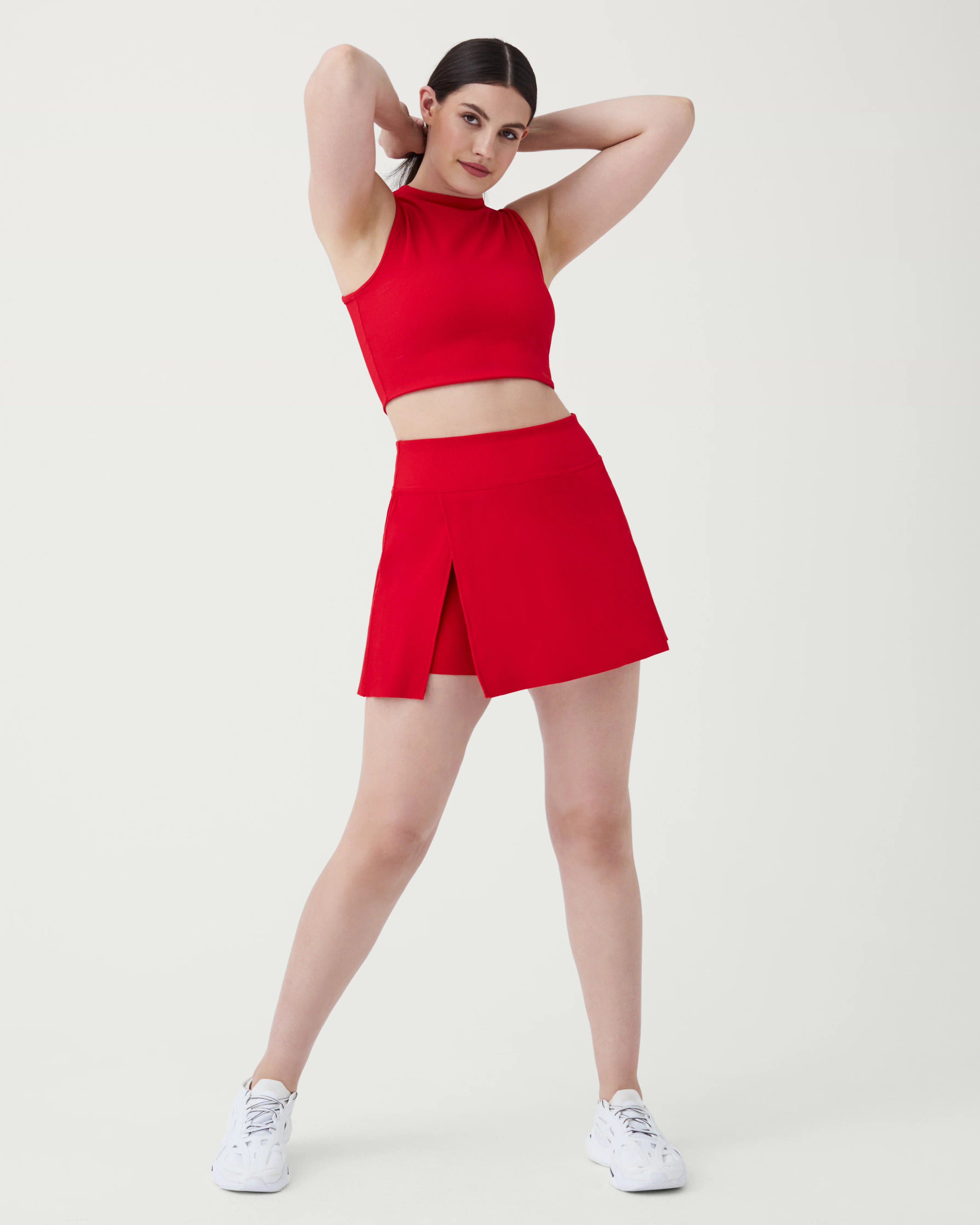 Contour Rib Front Slit Skort, 14 | Spanx