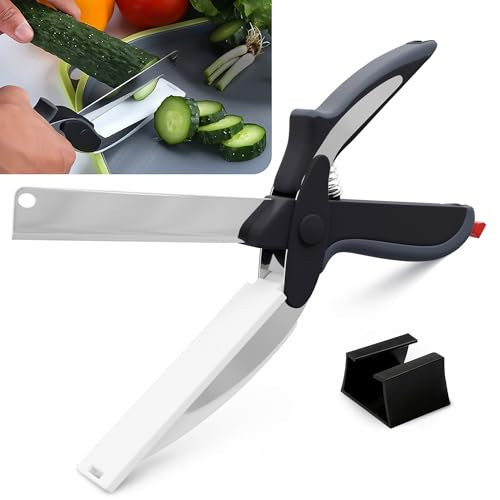 Kitchen Scissors for Food – 2-in-1 Cutting Board Scissors & Knife with Locking Mechanism & Stainless Steel Blades – Multifunctional Kitchen Shears for Effortless Chopping, Slicing & Meal Prep | Amazon (US)
