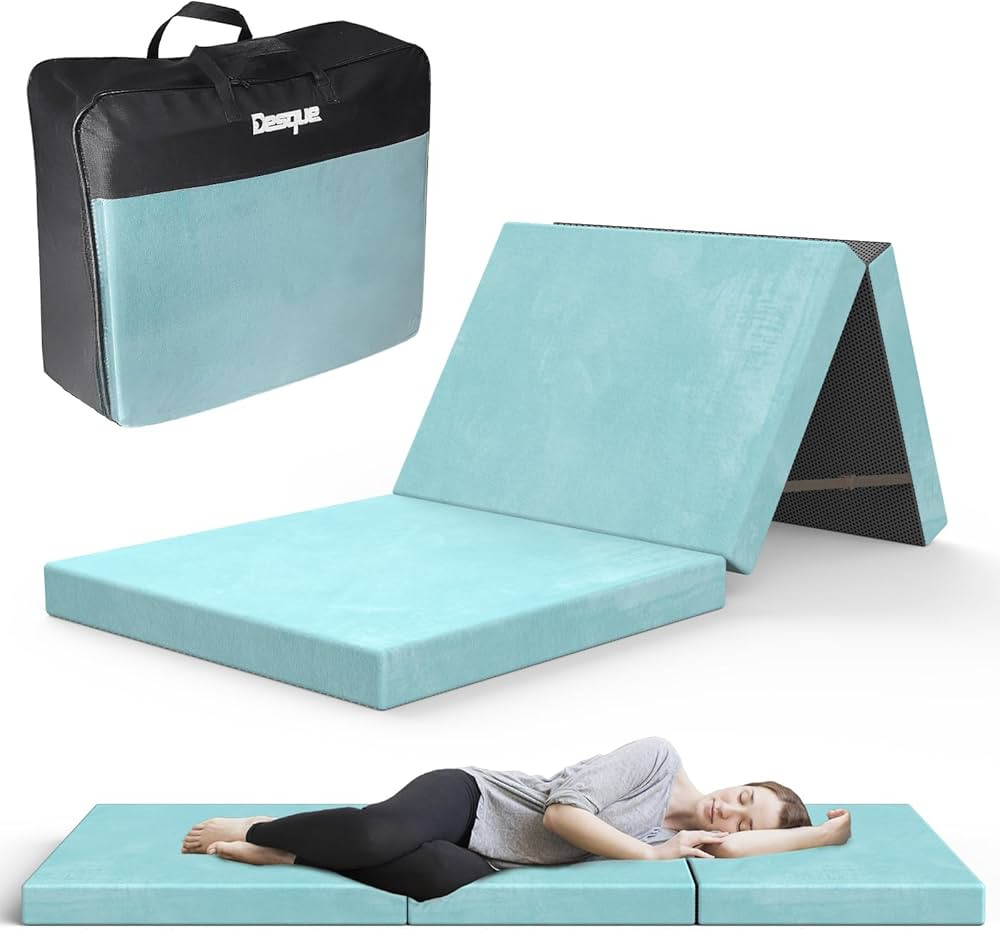 Desque Folding Mattress 3 inch Tri-fold Memory Foam Mattress Topper with Washable Cover, Non-Slip... | Amazon (US)