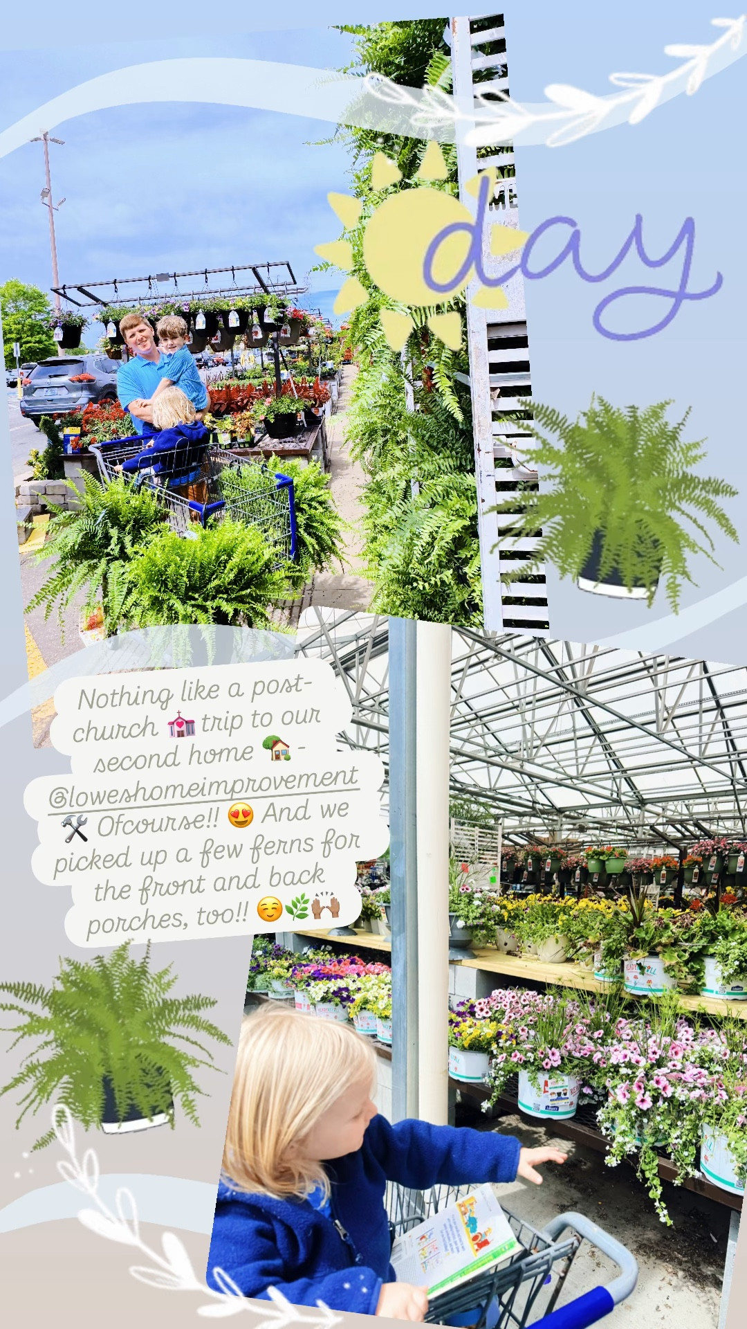 Nothing like a post-church 💒 trip to our second home 🏡 - @loweshomeimprovement 🛠️ Ofcourse!! 😍 And we picked up a few ferns for the front and back porches, too!! ☺️🌿🙌🏽