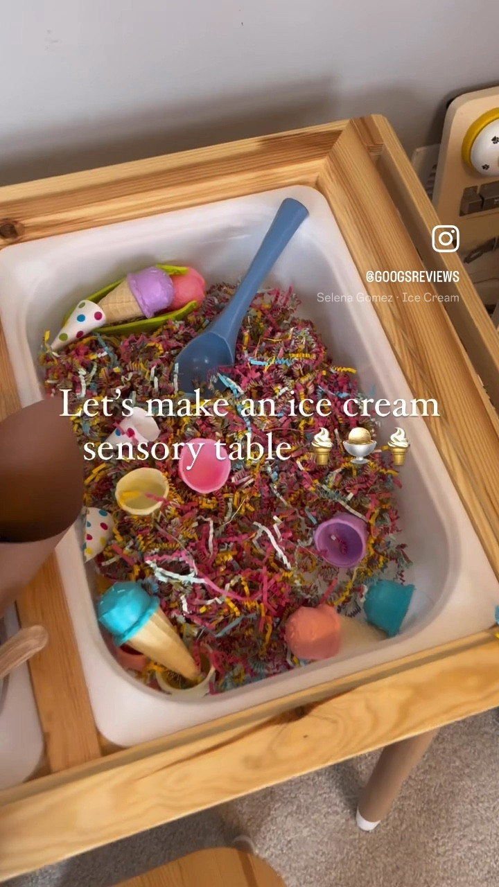 We made the sweetest ice cream sensory table last week & used items we already had around the house (and you probably have too) for it! 🍦🍨🍒🍧

My toddler loved scooping the “ice cream” (aka pom poms) into the cones that I made from construction paper and we added “sprinkles” on top with some of the basket filler we had leftover from Easter 🍦🍨



#LTKFamily #LTKKids #LTKSummerEdit