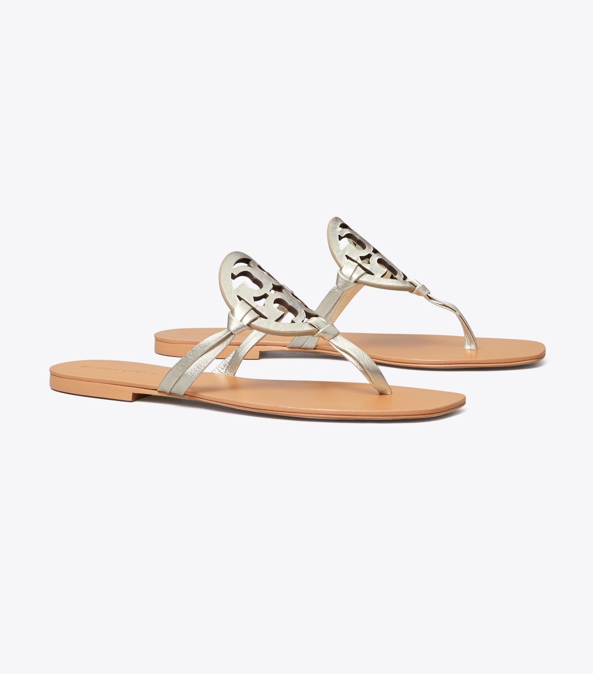 Miller Square-Toe Sandal, Metallic Leather | Tory Burch (US)