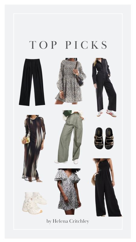Spring style, Spring Outfit Inspiration, Transitional Style, Green Trousers, Sandals, Jumpsuit, Floral Dress, Adidas Astir Trainers 

#LTKSeasonal #LTKstyletip #LTKeurope