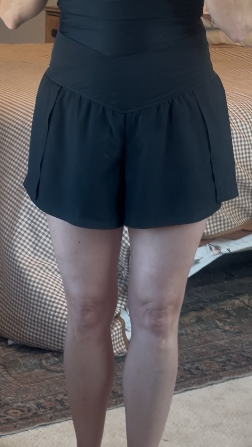 Target JoyLab black crossover waistband woven shorts with bike shorts and pocket, flutter short, lululemon dupe, Target style, workout shorts, 

#LTKSeasonal #LTKActive #LTKOver40