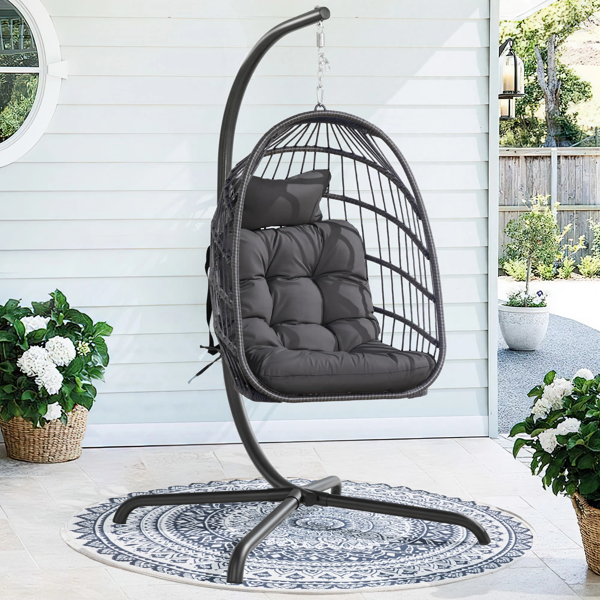 Chingford Outdoor/Indoor Swing Egg Chair with Stand | Wayfair North America